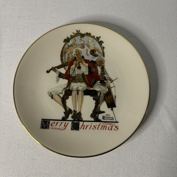 1984 NORMAN ROCKWELL "Christmas Medley" Collectible Plate by Gorham -Mint - Picture 1 of 6